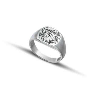 Ασημένιο δαχτυλίδι 925 fingers crossed επιπλατινωμένο - themelidisjewels